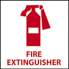 NMC - Fire Extinguisher, Plastic Fire Sign - 7" Wide x 7" High - USA Tool & Supply