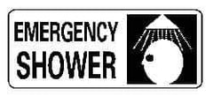 NMC - "Emergency Shower", 7" Long x 17" Wide, Rigid Plastic Safety Sign - Rectangle, 0.05" Thick, Use for First Aid - USA Tool & Supply