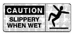 NMC - "Caution - Slippery When Wet", 7" Long x 17" Wide, Rigid Plastic Safety Sign - Rectangle, 0.05" Thick, Use for Accident Prevention - USA Tool & Supply