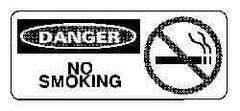 NMC - "Danger - No Smoking", 7" Long x 17" Wide, Pressure-Sensitive Vinyl Safety Sign - Rectangle, 0.004" Thick, Use for Accident Prevention - USA Tool & Supply