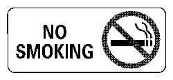 NMC - "No Smoking", 7" Long x 17" Wide, Pressure-Sensitive Vinyl Safety Sign - Rectangle, 0.004" Thick, Use for Accident Prevention - USA Tool & Supply