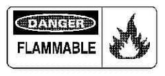 NMC - Danger - Flammable, Plastic Fire Sign - 17" Wide x 7" High - USA Tool & Supply
