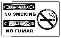 NMC - "Danger - No Smoking", 10" Long x 18" Wide, Rigid Plastic Safety Sign - Rectangle, 0.05" Thick, Use for Accident Prevention - USA Tool & Supply
