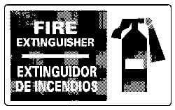 NMC - Fire Extinguisher, Pressure Sensitive Vinyl Fire Sign - 18" Wide x 10" High, English/Spanish - USA Tool & Supply