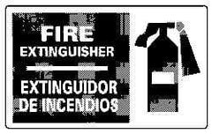 NMC - Fire Extinguisher, Pressure Sensitive Vinyl Fire Sign - 18" Wide x 10" High, English/Spanish - USA Tool & Supply