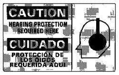 NMC - "Caution - Hearing Protection Required Here", 10" Long x 18" Wide, Pressure-Sensitive Vinyl Safety Sign - Rectangle, 0.004" Thick, Use for Accident Prevention - USA Tool & Supply