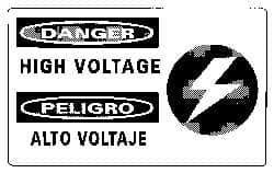 NMC - "Danger - High Voltage", 10" Long x 18" Wide, Rigid Plastic Safety Sign - Rectangle, 0.05" Thick, Use for Accident Prevention - USA Tool & Supply