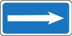 NMC - "Reserved Parking", "Right Arrow", 12" Wide x 6" High, Aluminum ADA Signs - 0.08" Thick, White on Blue, Engineer Grade Reflectivity, Rectangle, Post Mount - USA Tool & Supply