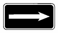 NMC - "Right Arrow", 12" Wide x 6" High, Aluminum ADA Signs - 0.063" Thick, White on Blue, Rectangle, Post Mount - USA Tool & Supply