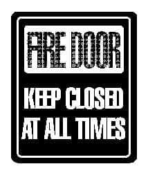 NMC - Fire Door - Keep Closed at All Times, Acrylic Fire and Exit Sign - 8" Wide x 10" High - USA Tool & Supply
