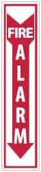 NMC - Fire Alarm, Pressure Sensitive Vinyl Fire Sign - 4" Wide x 18" High - USA Tool & Supply