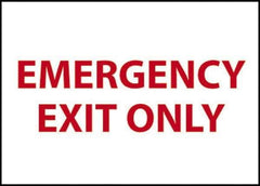 NMC - Emergency Exit Only, Plastic Exit Sign - 14" Wide x 10" High - USA Tool & Supply