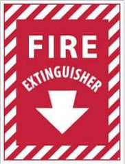NMC - Fire Extinguisher, Pressure Sensitive Vinyl Fire Sign - 9" Wide x 12" High - USA Tool & Supply