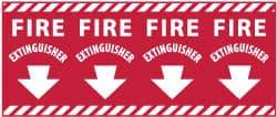 NMC - Fire Extinguisher, Pressure Sensitive Vinyl Fire Sign - 24" Wide x 12" High - USA Tool & Supply