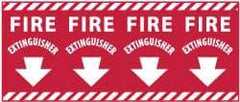 NMC - Fire Extinguisher, Pressure Sensitive Vinyl Fire Sign - 24" Wide x 12" High - USA Tool & Supply