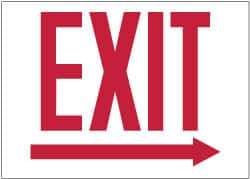 NMC - Exit, Pressure Sensitive Vinyl Exit Sign - 10" Wide x 10" High, Glow-in-the-Dark - USA Tool & Supply