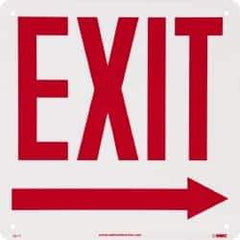 NMC - Exit, Rigid Plastic Exit Sign - 10" Wide x 10" High, Glow-in-the-Dark - USA Tool & Supply