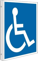 NMC - 10" Long x 8" Wide, Rigid Plastic Safety Sign - Rectangle, 0.05" Thick, Use for Restroom, Janitorial & Housekeeping - USA Tool & Supply