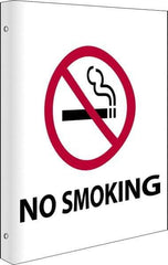 NMC - "No Smoking", 10" Long x 8" Wide, Rigid Plastic Safety Sign - Rectangle, 0.05" Thick, Use for Accident Prevention - USA Tool & Supply