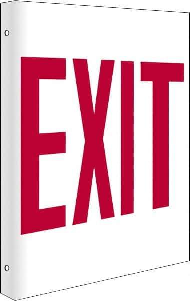NMC - Exit, Rigid Plastic Exit Sign - 8" Wide x 10" High - USA Tool & Supply