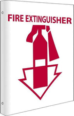 NMC - Fire Extinguisher, Rigid Plastic Fire Sign - 8" Wide x 10" High - USA Tool & Supply