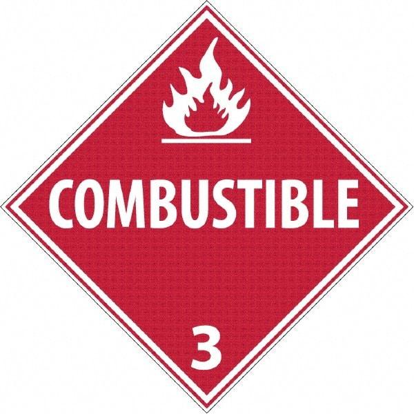 NMC - 10-3/4" Wide x 10-3/4" High, Rigid Plastic Placard - White on Red, UV Resistant, Chemical Resistant, Graffiti Proof - USA Tool & Supply