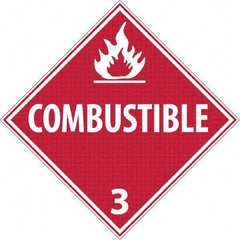 NMC - 10-3/4" Wide x 10-3/4" High, Rigid Plastic Placard - White on Red, UV Resistant, Chemical Resistant, Graffiti Proof - USA Tool & Supply