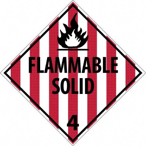 NMC - 10-3/4" Wide x 10-3/4" High, Rigid Plastic Placard - Red & Black on White, UV Resistant, Chemical Resistant, Graffiti Proof - USA Tool & Supply