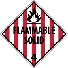 NMC - 10-3/4" Wide x 10-3/4" High, Rigid Plastic Placard - Red & Black on White, UV Resistant, Chemical Resistant, Graffiti Proof - USA Tool & Supply