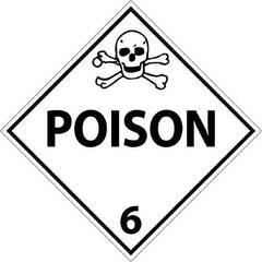 NMC - 10-3/4" Wide x 10-3/4" High, Rigid Plastic Placard - Black on White, UV Resistant, Chemical Resistant, Graffiti Proof - USA Tool & Supply