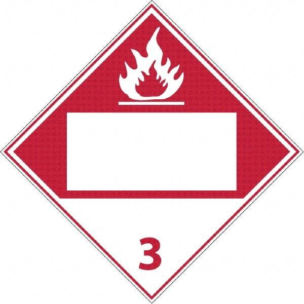 NMC - 10-3/4" Wide x 10-3/4" High, Rigid Plastic Placard - White on Red, UV Resistant, Chemical Resistant, Graffiti Proof - USA Tool & Supply