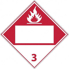 NMC - 10-3/4" Wide x 10-3/4" High, Rigid Plastic Placard - White on Red, UV Resistant, Chemical Resistant, Graffiti Proof - USA Tool & Supply