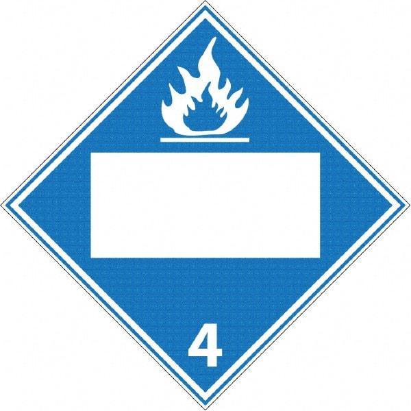 NMC - 10-3/4" Wide x 10-3/4" High, Rigid Plastic Placard - White on Blue, UV Resistant, Chemical Resistant, Graffiti Proof - USA Tool & Supply