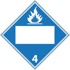 NMC - 10-3/4" Wide x 10-3/4" High, Rigid Plastic Placard - White on Blue, UV Resistant, Chemical Resistant, Graffiti Proof - USA Tool & Supply