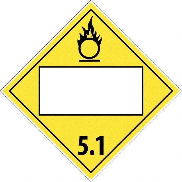 NMC - 10-3/4" Wide x 10-3/4" High, Rigid Plastic Placard - Black & White on Yellow, UV Resistant, Chemical Resistant, Graffiti Proof - USA Tool & Supply