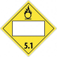 NMC - 10-3/4" Wide x 10-3/4" High, Rigid Plastic Placard - Black & White on Yellow, UV Resistant, Chemical Resistant, Graffiti Proof - USA Tool & Supply