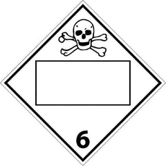 NMC - 10-3/4" Wide x 10-3/4" High, Rigid Plastic Placard - Black on White, UV Resistant, Chemical Resistant, Graffiti Proof - USA Tool & Supply