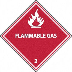 NMC - Flammable Gas DOT Shipping Label - 4" High x 4" Wide - USA Tool & Supply