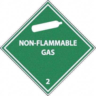 NMC - Non Flammable Gas DOT Shipping Label - 4" High x 4" Wide - USA Tool & Supply