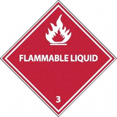 NMC - Flammable Liquid DOT Shipping Label - 4" High x 4" Wide - USA Tool & Supply