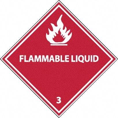 NMC - Flammable Liquid DOT Shipping Label - 4" High x 4" Wide - USA Tool & Supply