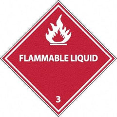 NMC - Flammable Liquid DOT Shipping Label - 4" High x 4" Wide - USA Tool & Supply
