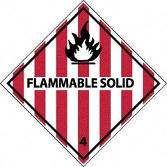 NMC - Flammable Solid DOT Shipping Label - 4" High x 4" Wide - USA Tool & Supply