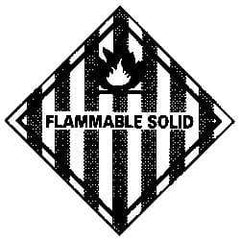 NMC - Flammable Solid DOT Shipping Label - 4" High x 4" Wide - USA Tool & Supply