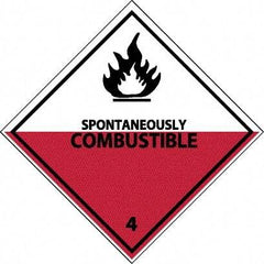 NMC - Spontaneously Combustible DOT Shipping Label - 4" High x 4" Wide - USA Tool & Supply