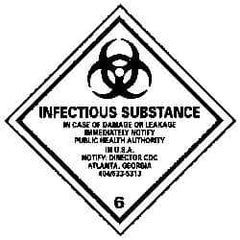 NMC - Infectious Substance - In Case of Damage or Leakage Immediately Notify Public Authority in U.S.A. - Notify: Director... DOT Shipping Label - 4" High x 4" Wide - USA Tool & Supply