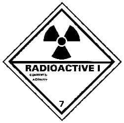NMC - Radioactive I Contents: Activity: Shipping Label - 4" High x 4" Wide - USA Tool & Supply