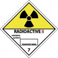 NMC - Radioactive II Contents: Activity: Transport Index Shipping Label - 4" High x 4" Wide - USA Tool & Supply
