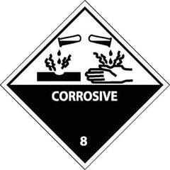 NMC - Corrosive DOT Shipping Label - 4" High x 4" Wide - USA Tool & Supply
