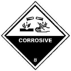 NMC - Corrosive DOT Shipping Label - 4" High x 4" Wide - USA Tool & Supply